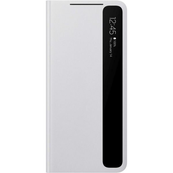 Чехол (флип-кейс) Samsung Smart Clear View Cover [ef-zg998cjegru] для Galaxy S21 Ultra, светло-серый